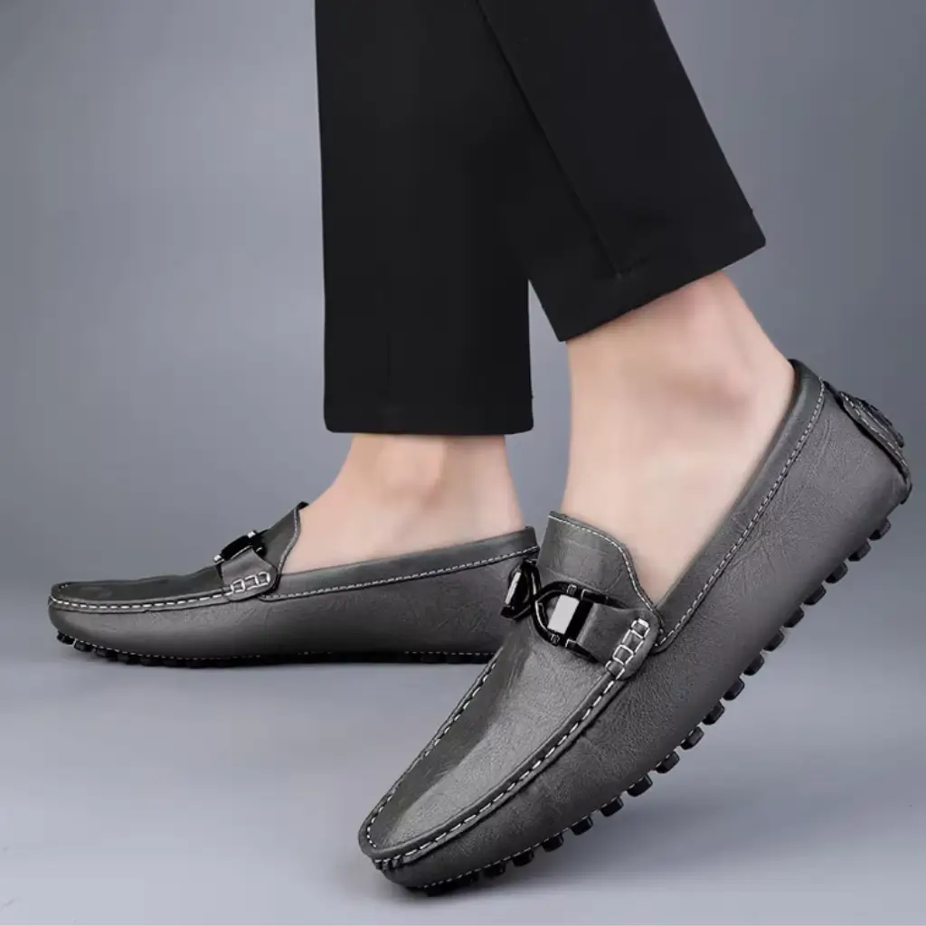 mocassim masculina cinza